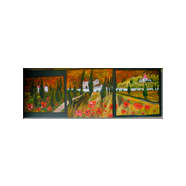  Toscana 40 x 178 cm auf 1keilrahmen geteilt auf 3 bilder mit acryl