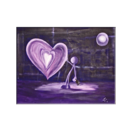 violett heart 90x70 acryl keilr